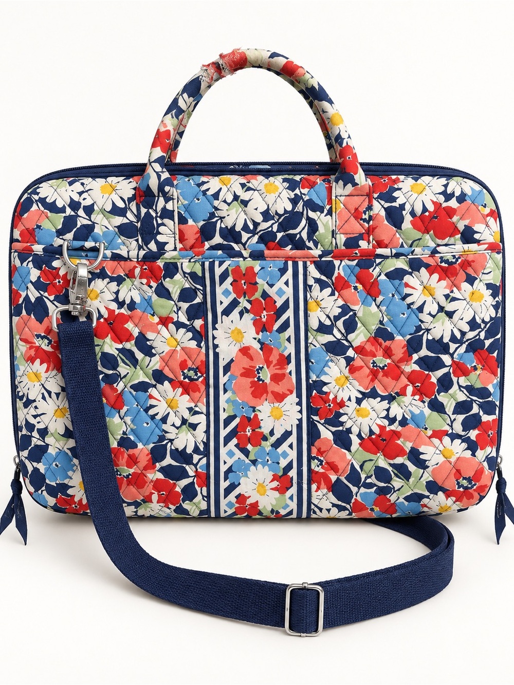 Vera Bradley Floral Quilted Hard Laptop Case Shoulder Bag As Is
